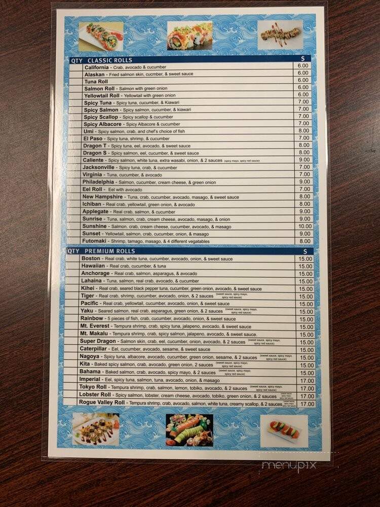Umi Sushi - White City, OR menu_pic
