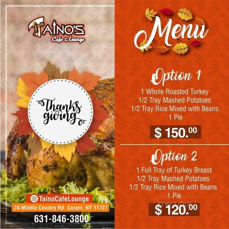 Tainos Cafe & Lounge - Coram, NY menu_pic