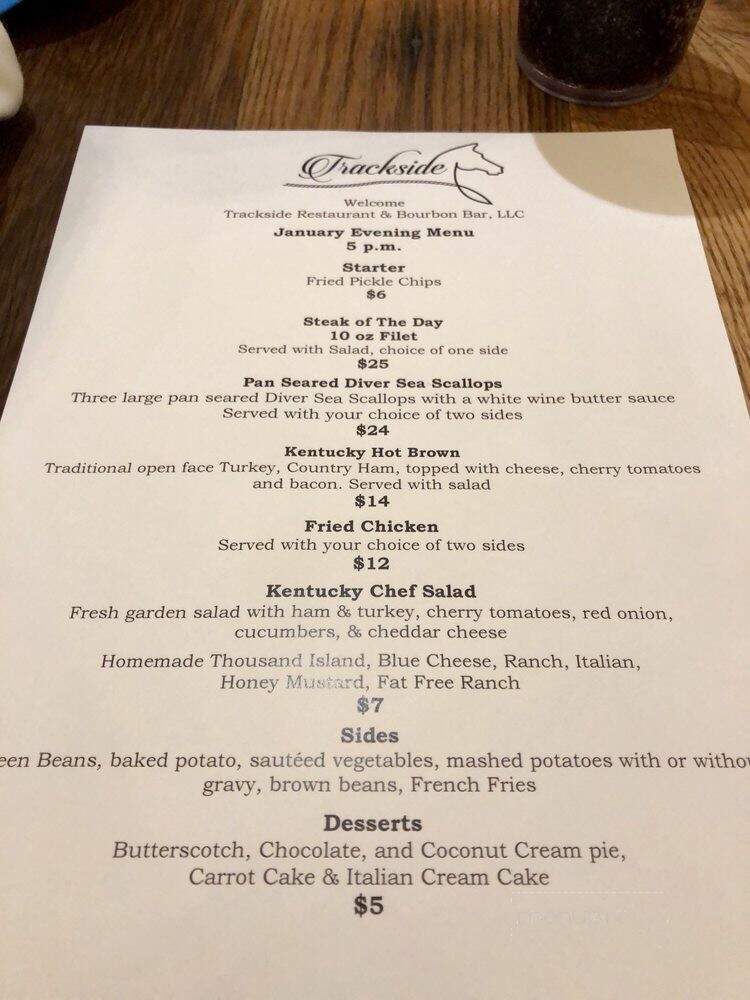 Trackside - Paris, KY menu_pic