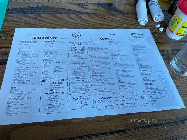 Caffe Buondi - Carmel, IN menu_pic