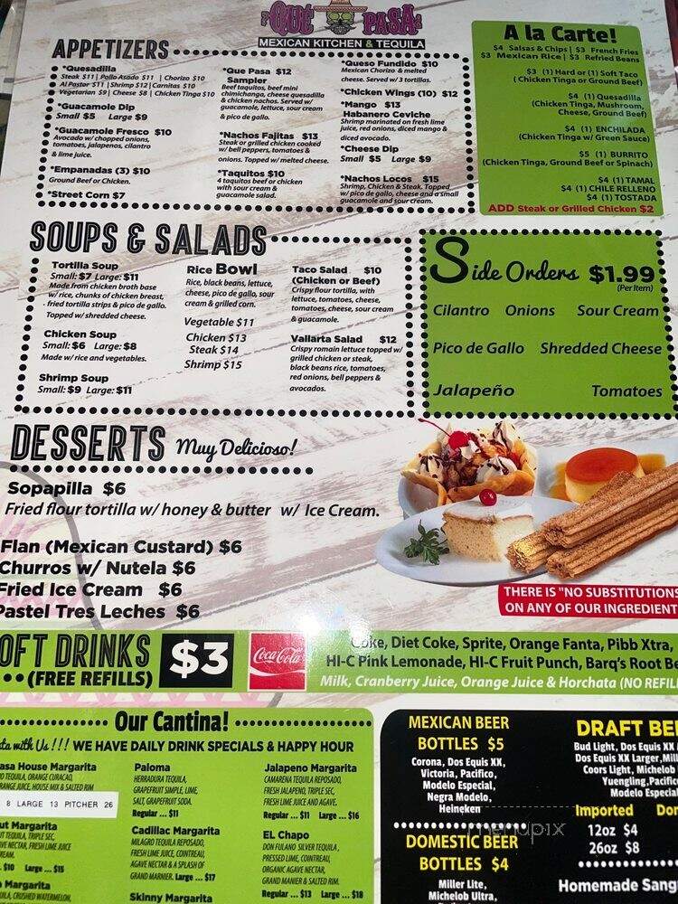 Que Pasa Mexican Kitchen - Destin, FL menu_pic