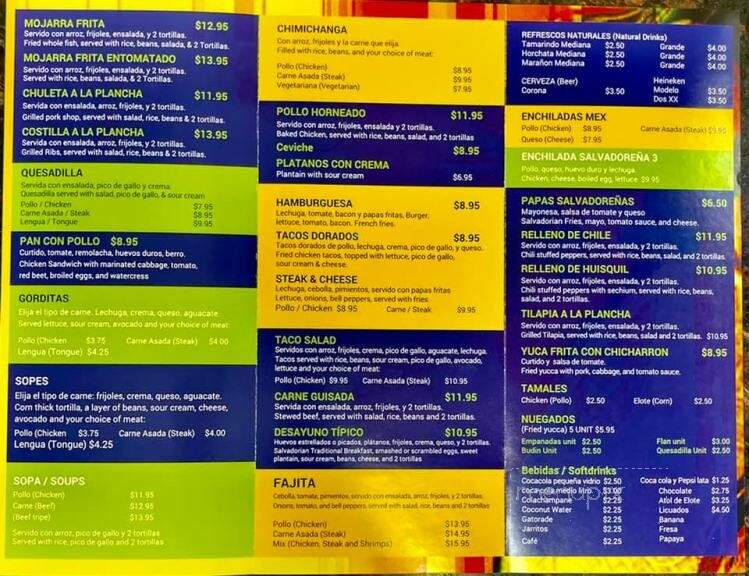 Nayeli's Salvadorian & Mex Food - Fredericksburg, VA menu_pic