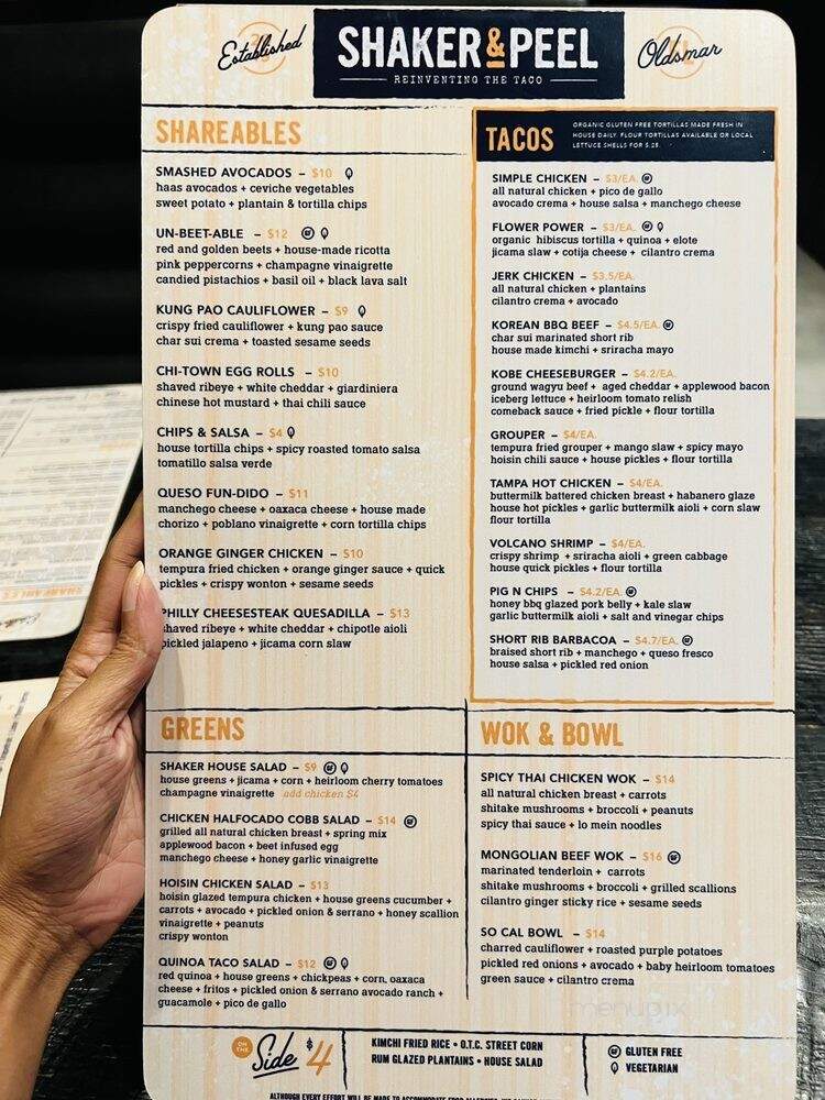 Shaker & Peel - Oldsmar, FL menu_pic