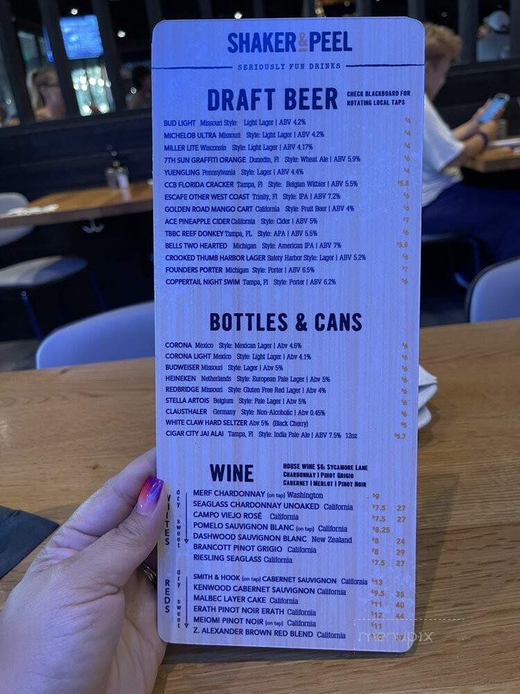Shaker & Peel - Oldsmar, FL menu_pic