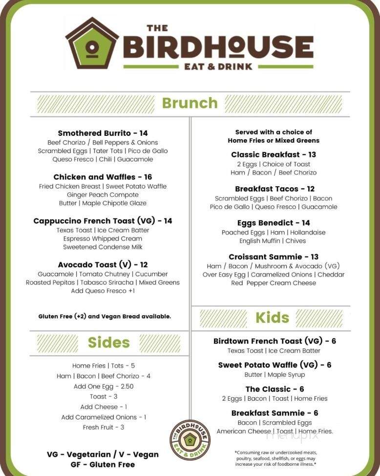 The Birdhouse Eat & Drink - Robbinsdale, MN menu_pic