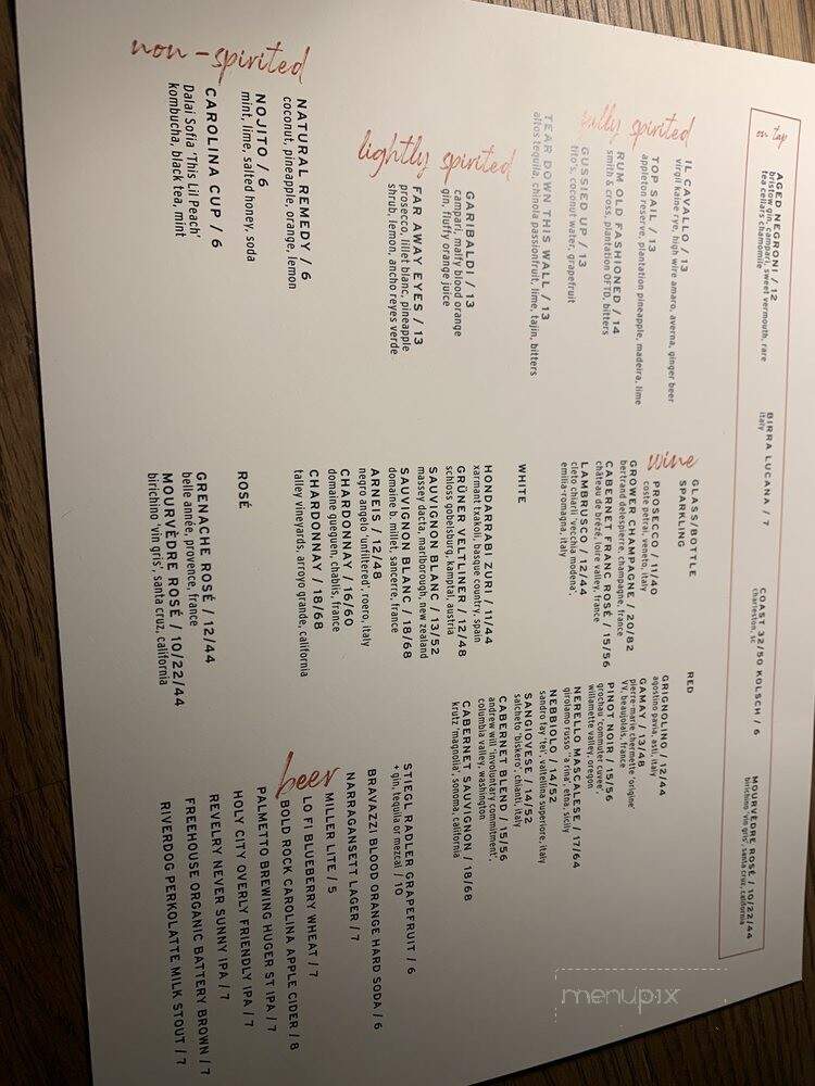 Frannie and The Fox - Charleston, SC menu_pic