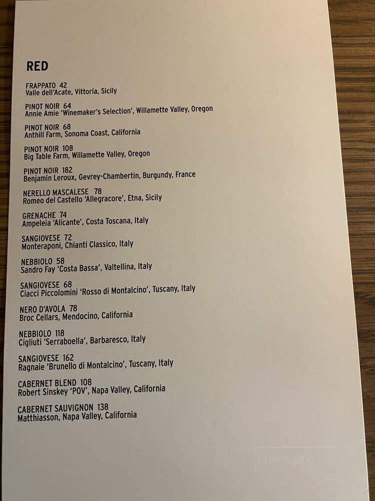 Frannie and The Fox - Charleston, SC menu_pic