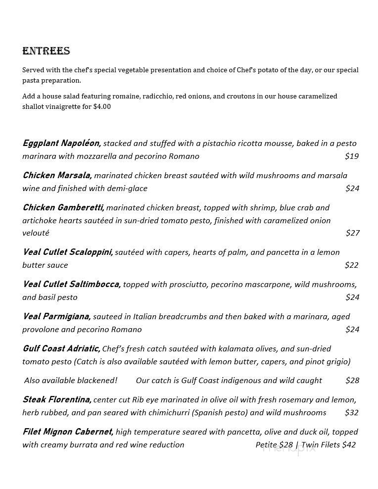 Pesto Bistro and Wine Bar - Bradenton, FL menu_pic