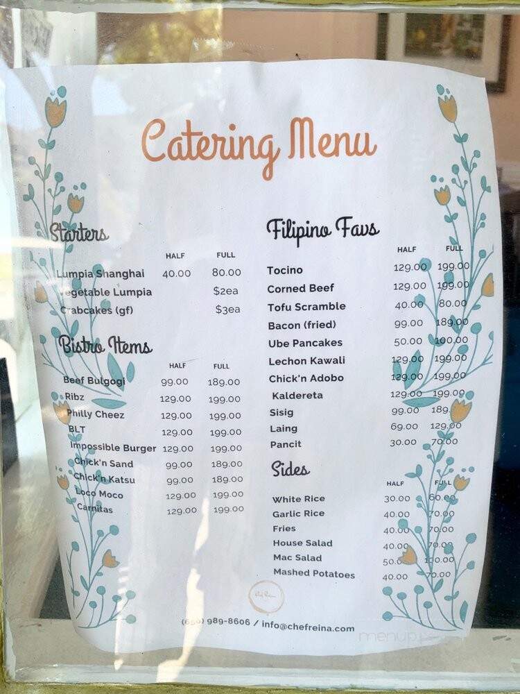 Chef Reina - Brisbane, CA menu_pic