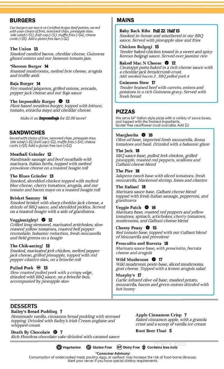 Union Pier Social - Union Pier, MI menu_pic