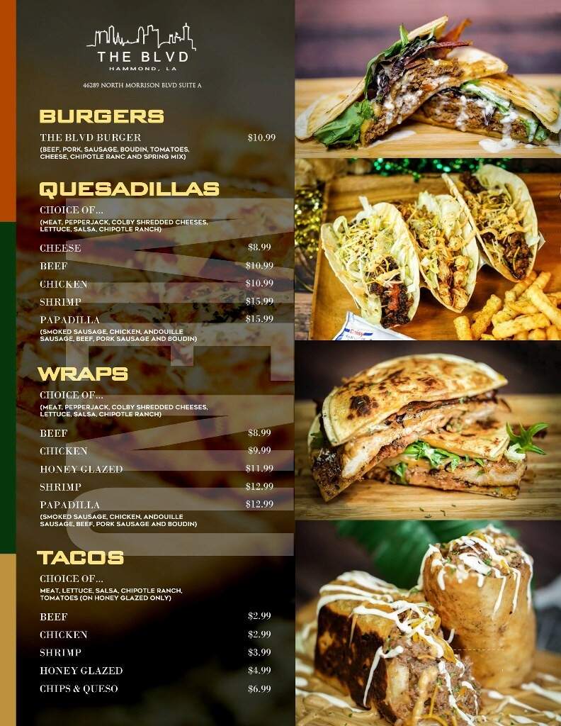 The Blvd Lounge & Grill - Hammond, LA menu_pic