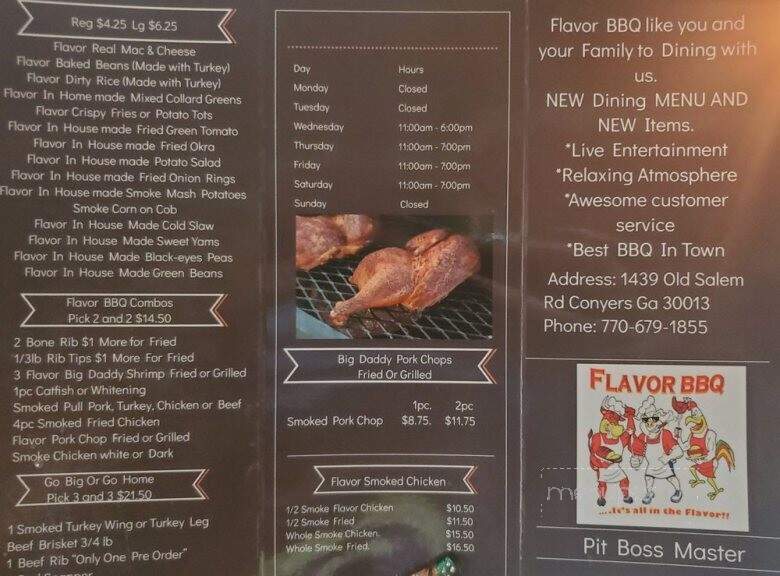 Flavor BBQ - Conyers, GA menu_pic