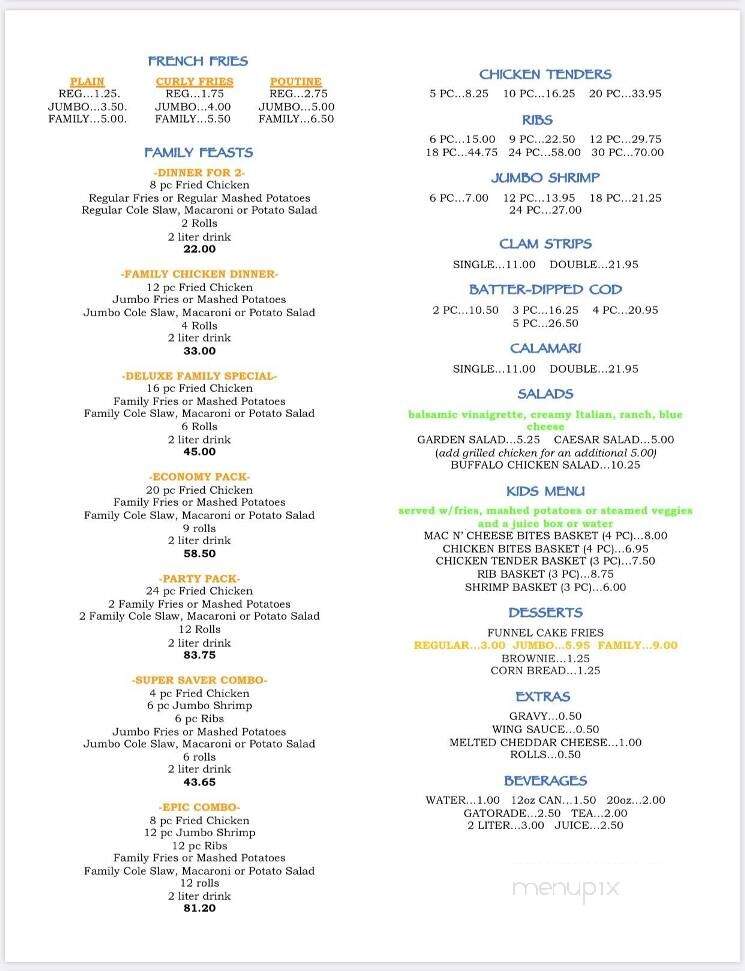 The Chicken Corner - Nazareth, PA menu_pic