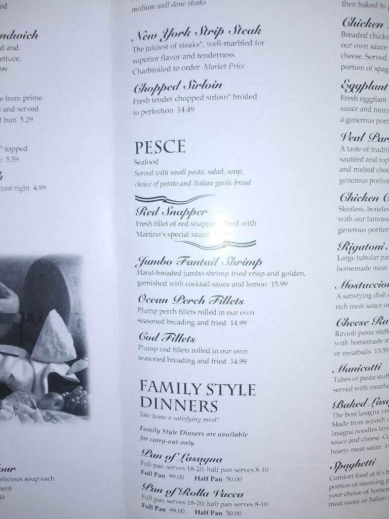 Martino's Italian Villa - Kokomo, IN menu_pic