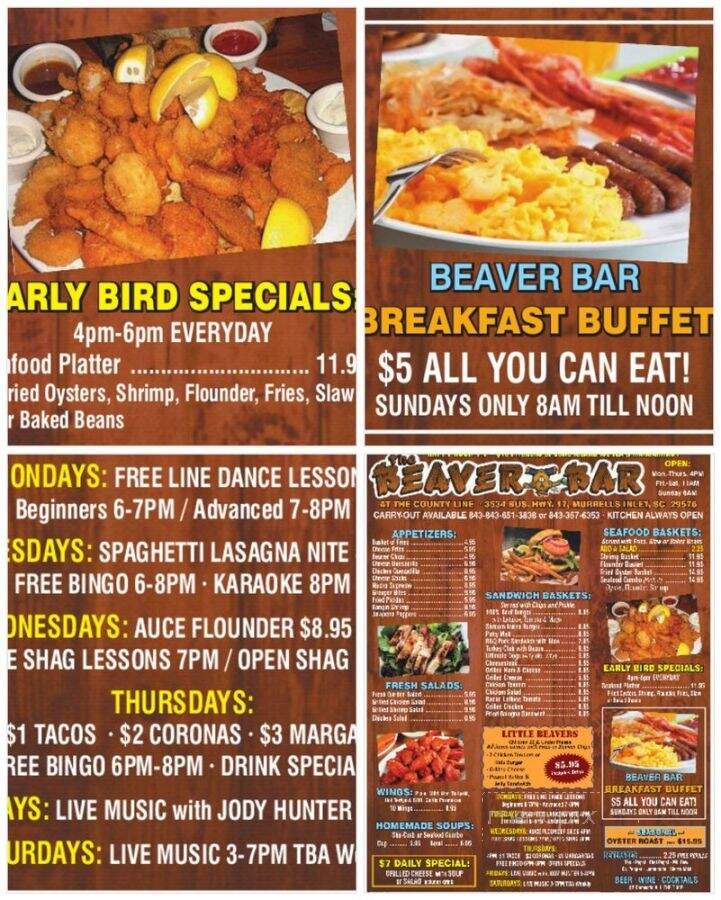 The Beaver Bar - Murrells Inlet, SC menu_pic