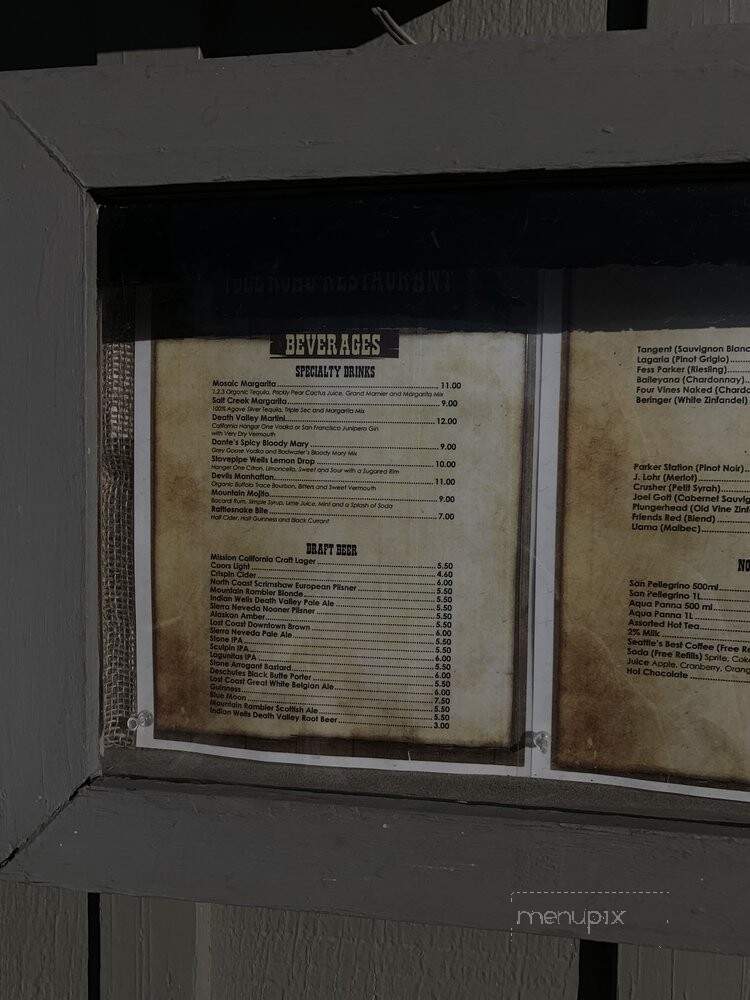 Tollroad Restaurant - Death Valley, CA menu_pic