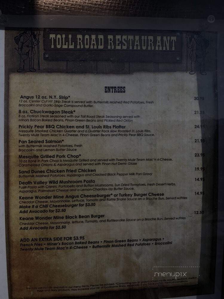 Tollroad Restaurant - Death Valley, CA menu_pic
