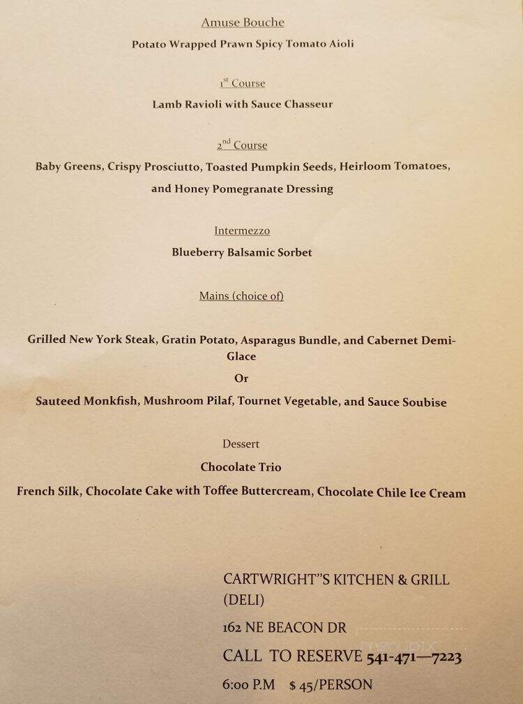 Cartwright's Deli - Grants Pass, OR menu_pic