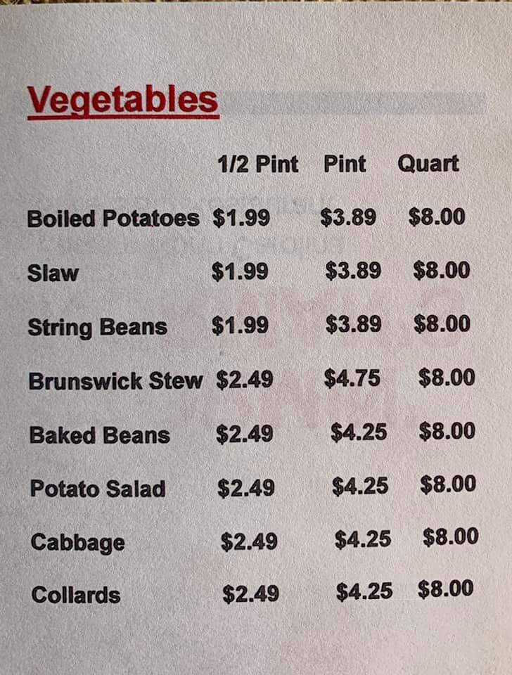 Stormin' Norman's Barbecue & Chicken - Kenly, NC menu_pic