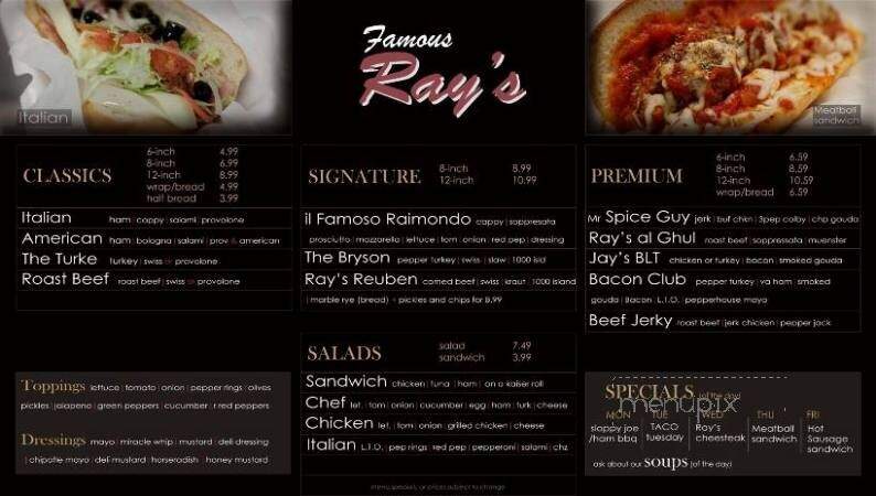 Ray's Deli - Aliquippa, PA menu_pic