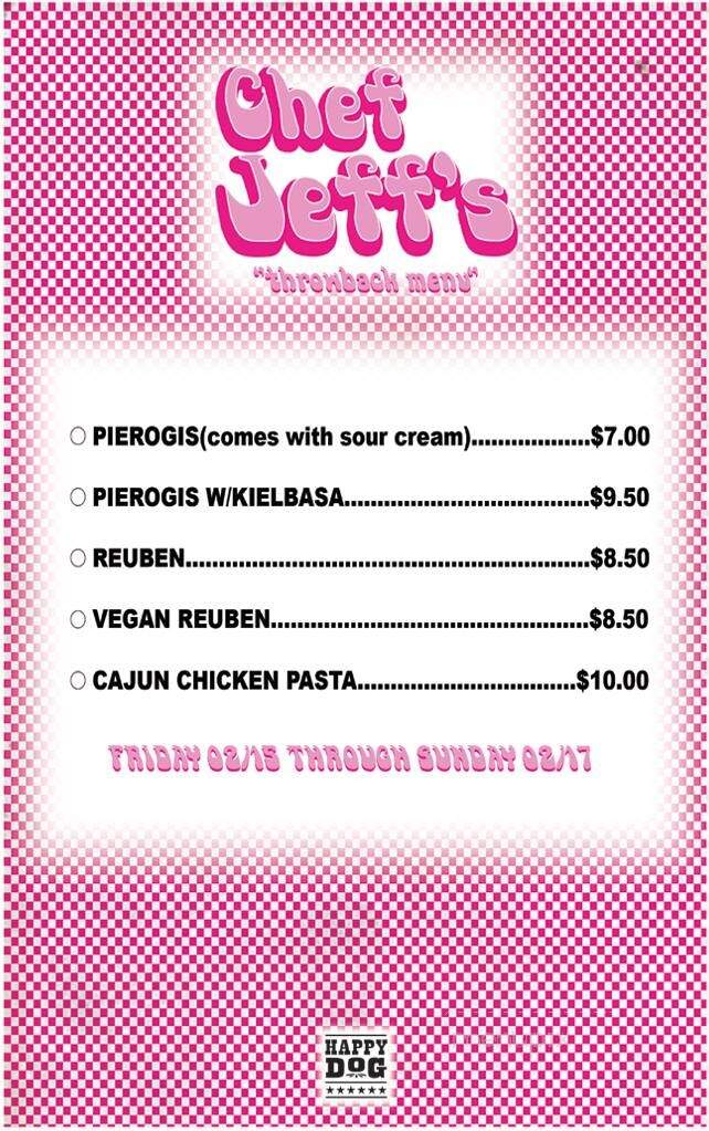 Happy Dog - Cleveland, OH menu_pic