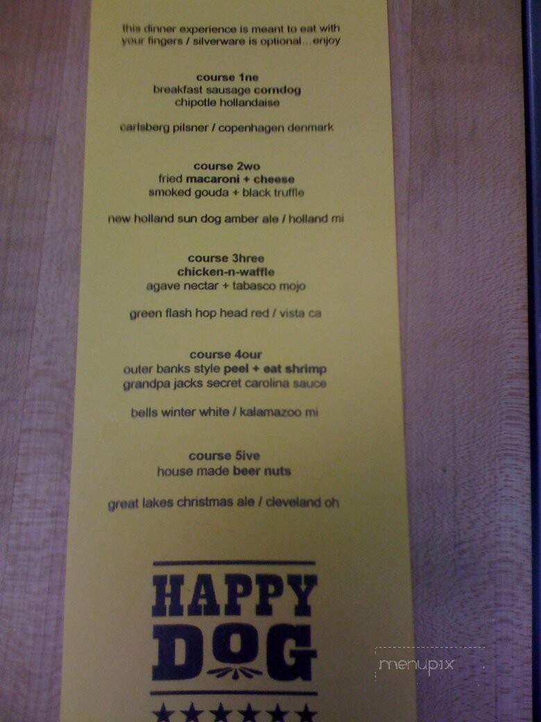 Happy Dog - Cleveland, OH menu_pic
