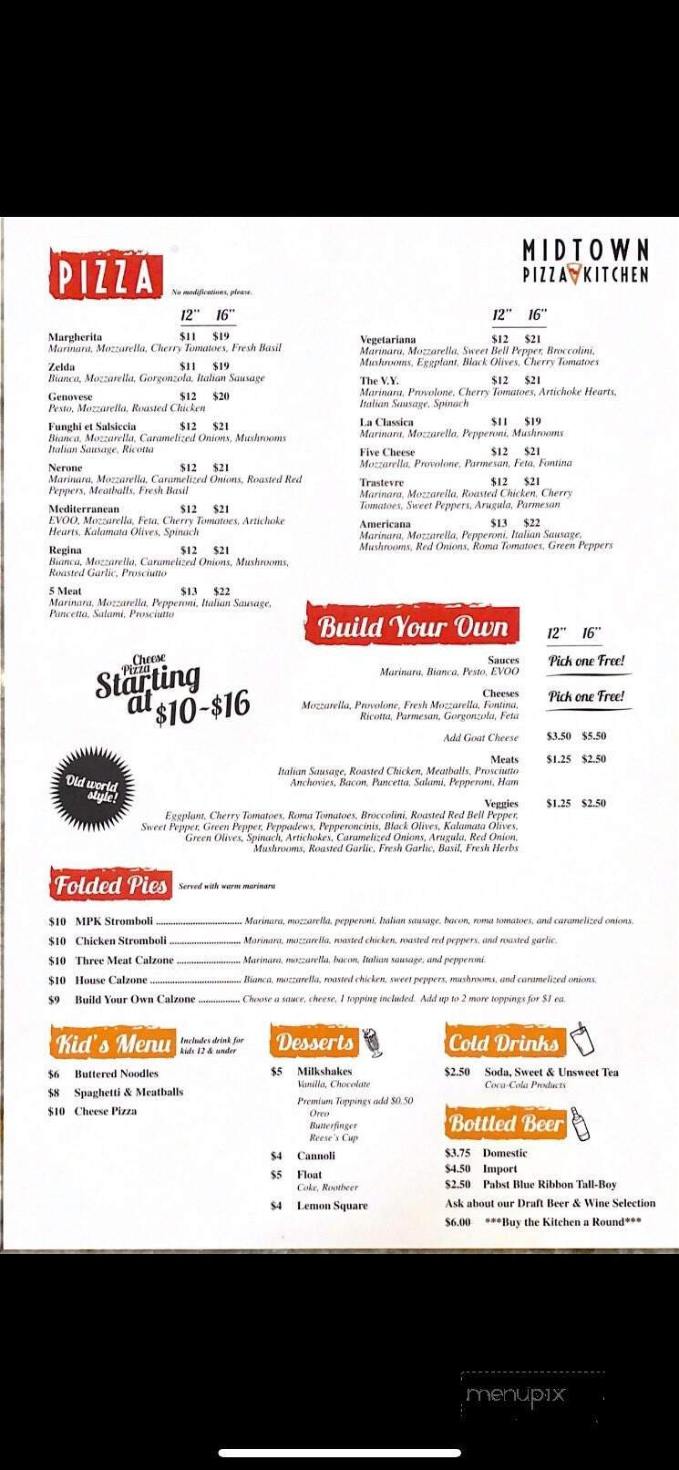 Midtown Pizza Kitchen - Montgomery, AL menu_pic