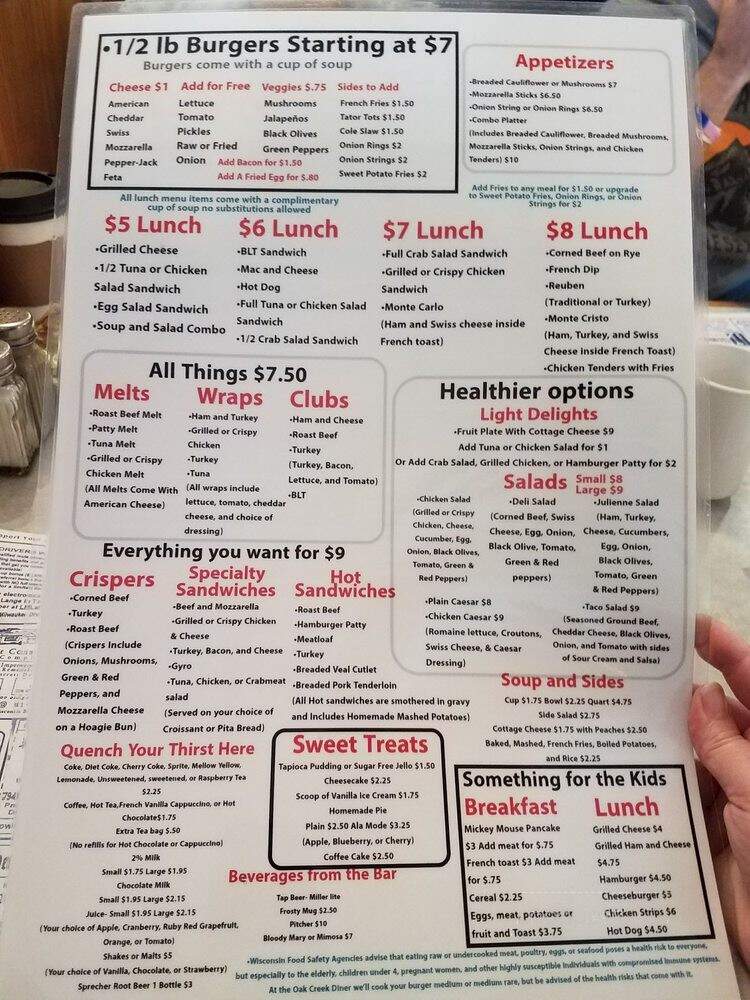 Oak Creek Diner - Oak Creek, WI menu_pic