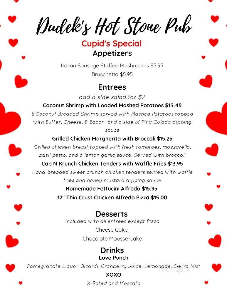 Hot Stone Pub - Crivitz, WI menu_pic
