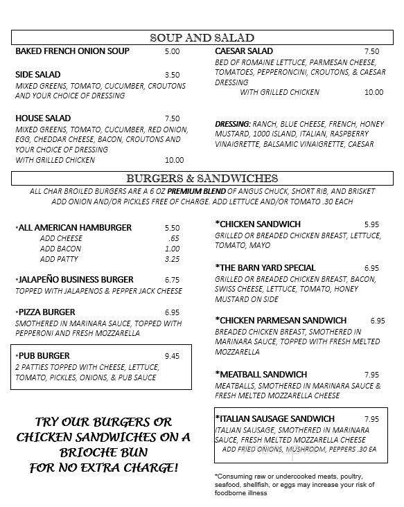 Hot Stone Pub - Crivitz, WI menu_pic