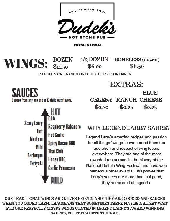 Hot Stone Pub - Crivitz, WI menu_pic