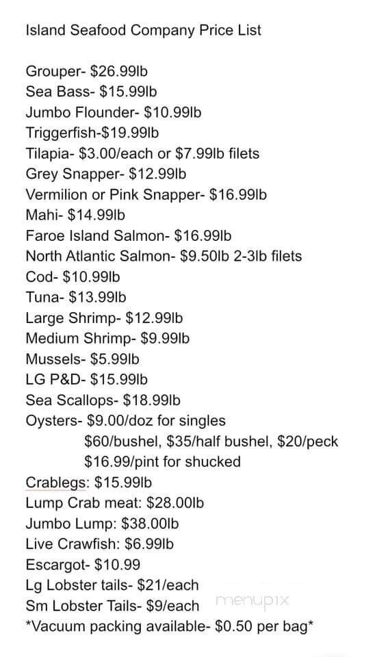 Island Seafood Co. - Ocean Isle Beach, NC menu_pic