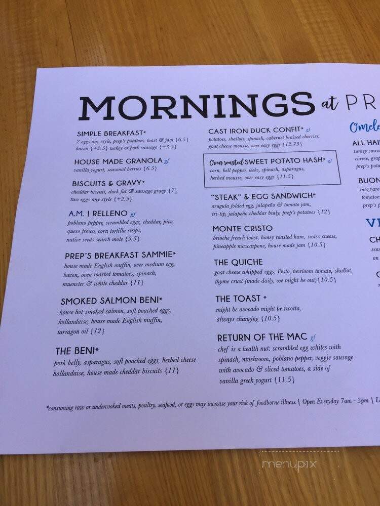 Prep & Pastry - Tucson, AZ menu_pic