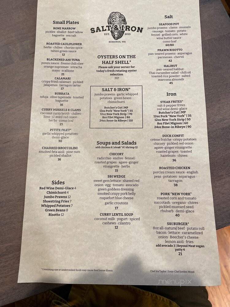 Salt & Iron - Edmonds, WA menu_pic