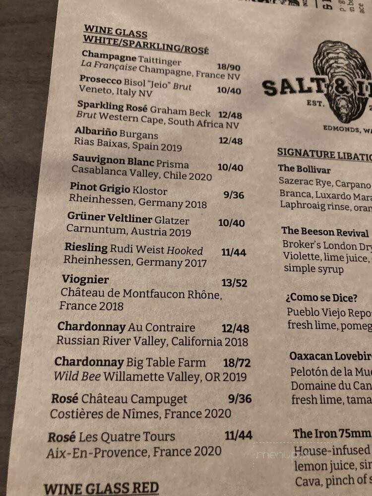 Salt & Iron - Edmonds, WA menu_pic