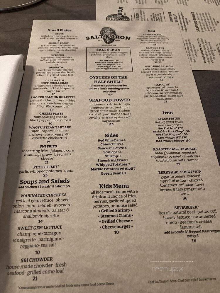 Salt & Iron - Edmonds, WA menu_pic