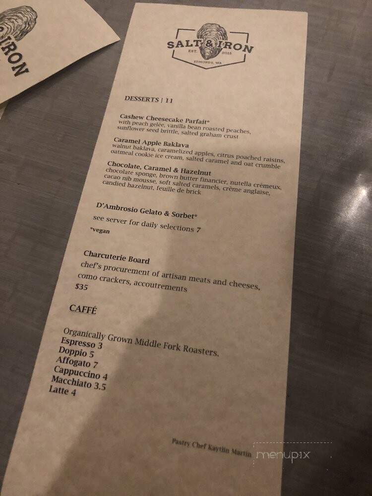 Salt & Iron - Edmonds, WA menu_pic