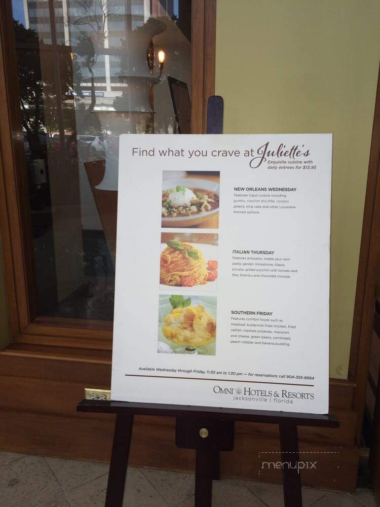 Juliette's Bistro at Omni Jacksonville Hotel - Jacksonville, FL menu_pic