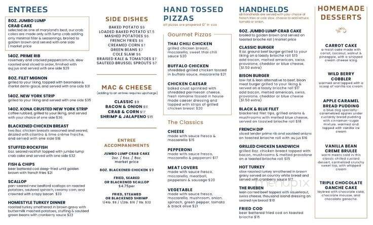 Blue Dog Saloon and Restaurant - Port Tobacco, MD menu_pic