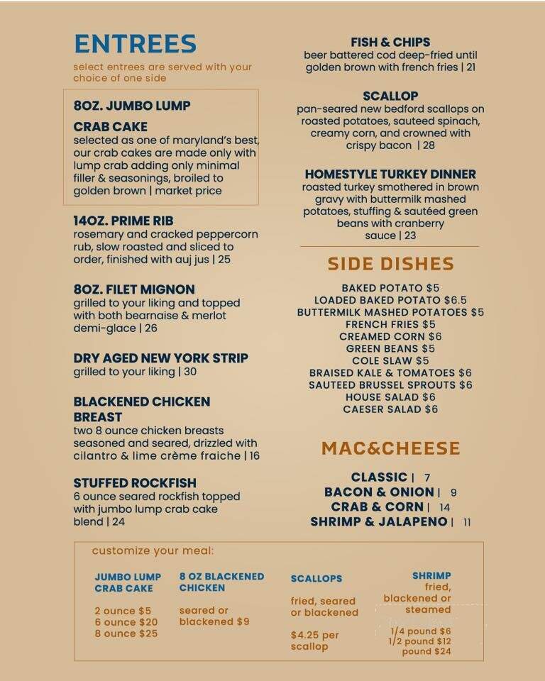 Blue Dog Saloon and Restaurant - Port Tobacco, MD menu_pic