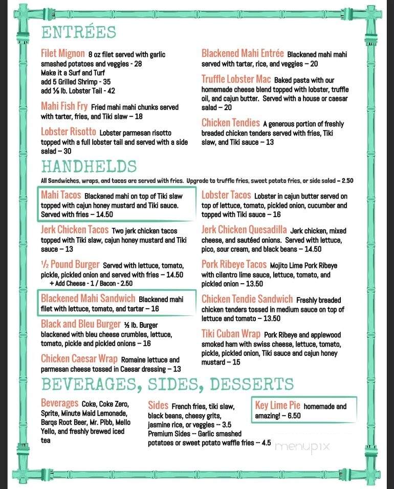 Tiki West - Tavares, FL menu_pic