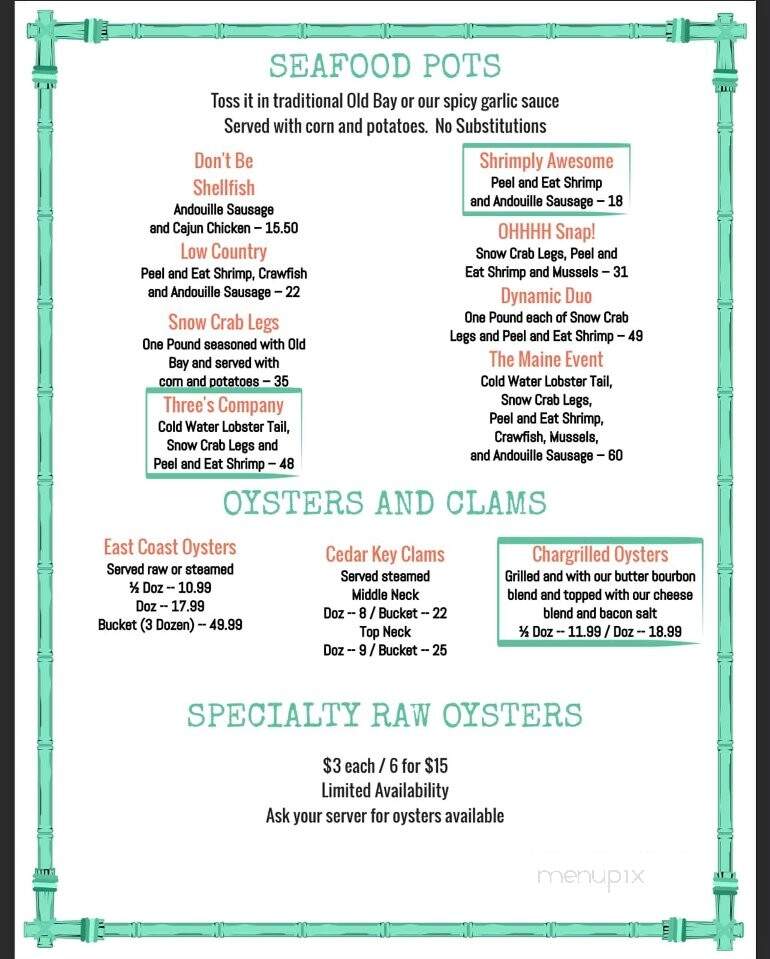 Tiki West - Tavares, FL menu_pic