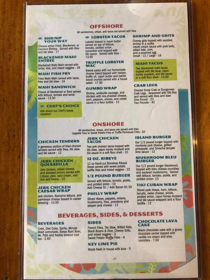 Tiki West - Tavares, FL menu_pic