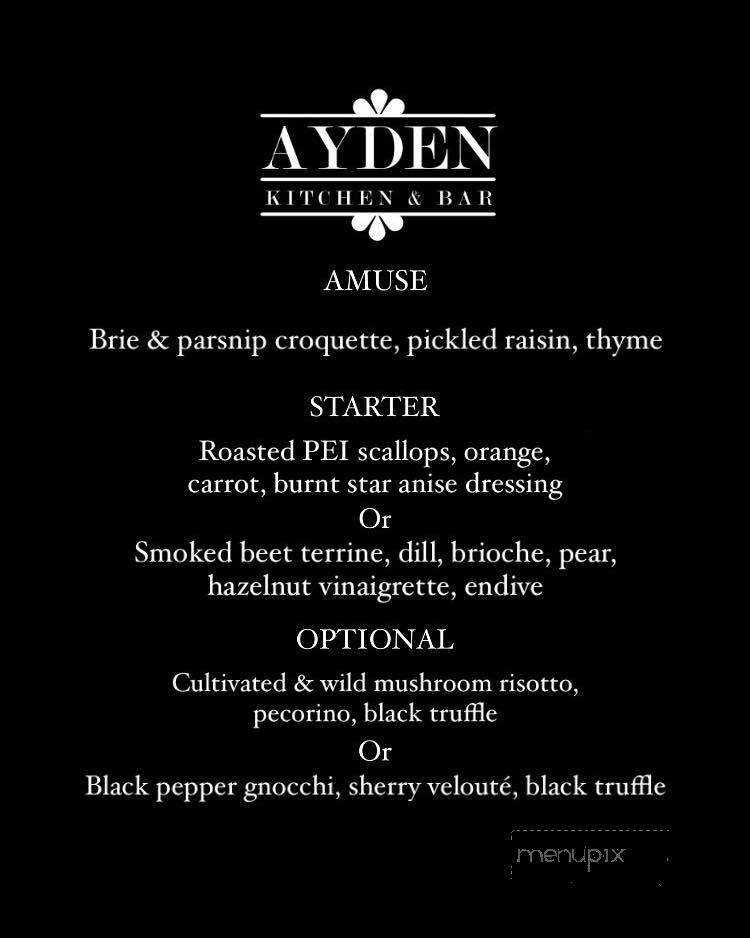 Ayden Kitchen & Bar - Saskatoon, SK menu_pic
