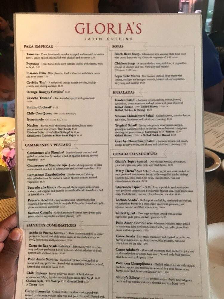 Gloria's - Arlington, TX menu_pic