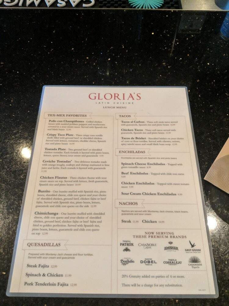 Gloria's - Arlington, TX menu_pic