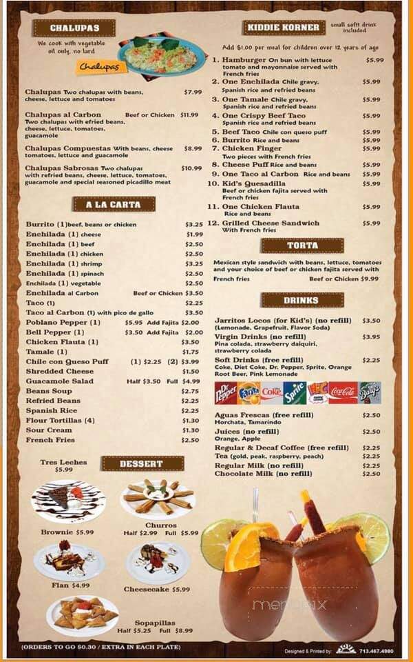 Rancho Mexican - Friendswood, TX menu_pic