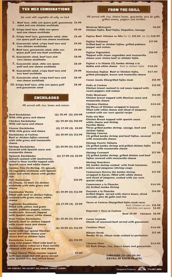 Rancho Mexican - Friendswood, TX menu_pic