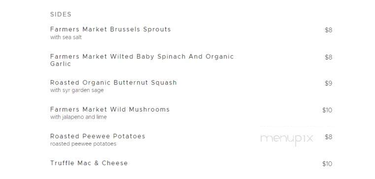 Plow & Angel - Montecito, CA menu_pic