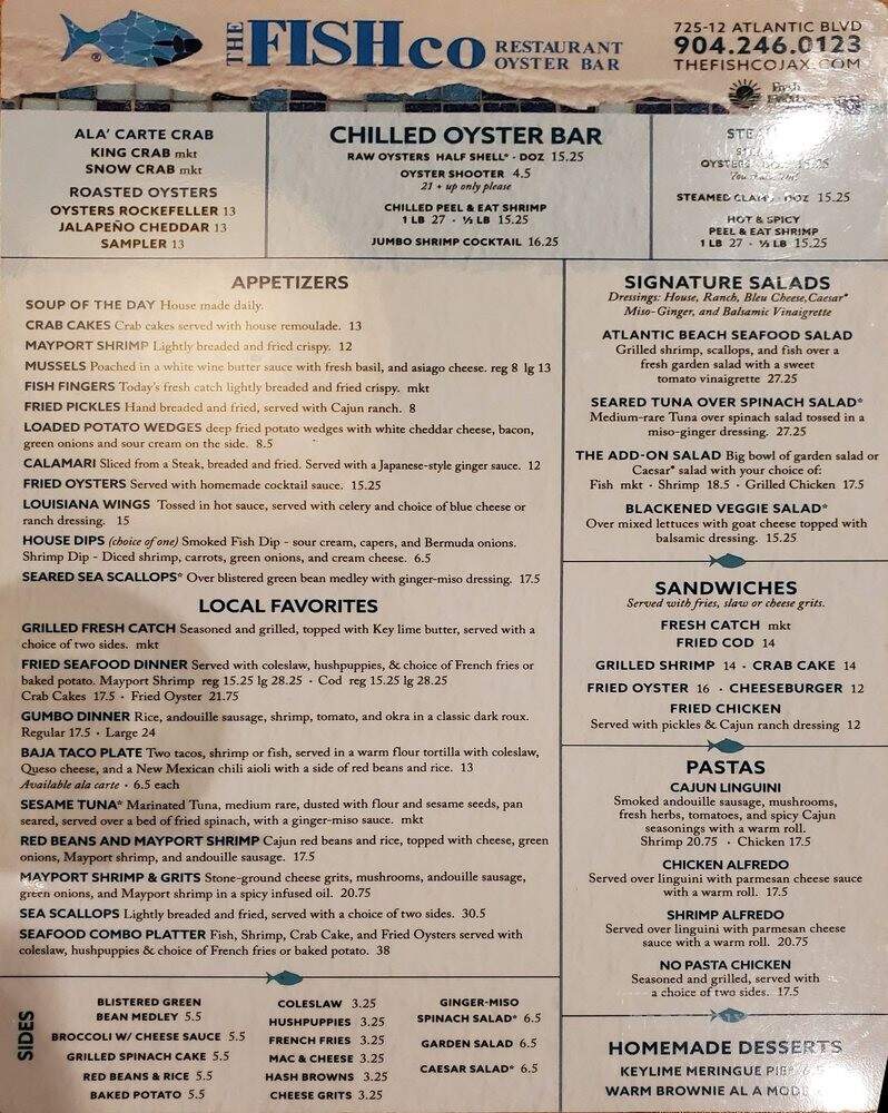 Fish Company - Atlantic Beach, FL menu_pic